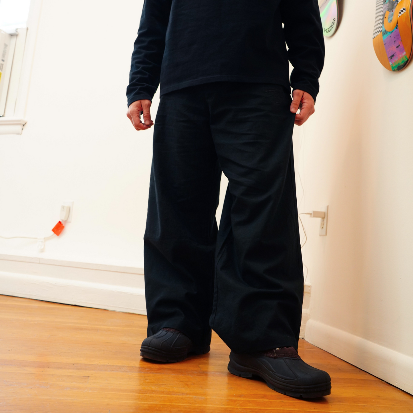 BOXY LINEN PANTS // BLACK