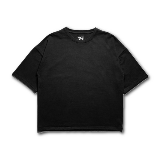 370 GSM BOXY SHORT SLEEVE // BLACK