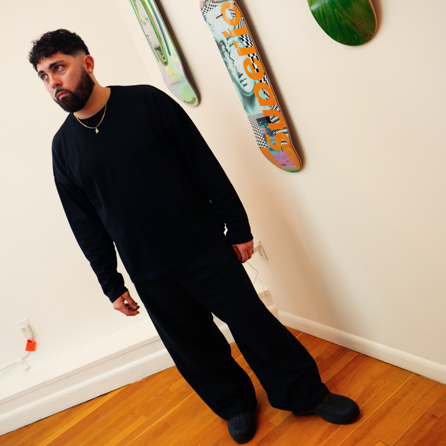 BOXY LINEN PANTS // BLACK